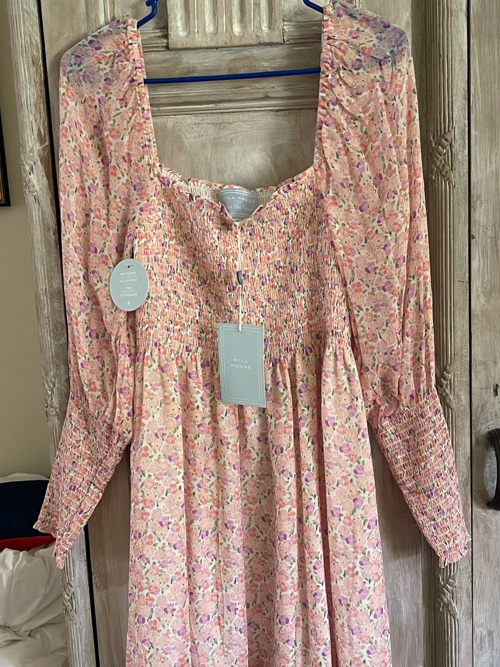Hill House Mini Dress in Pink Floral